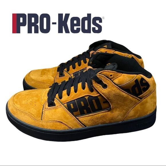 NIB Pro-Keds Men's Jumpshot Tan Black Suede Tennis Shoes Sneakers 10 - Picture 1 of 6